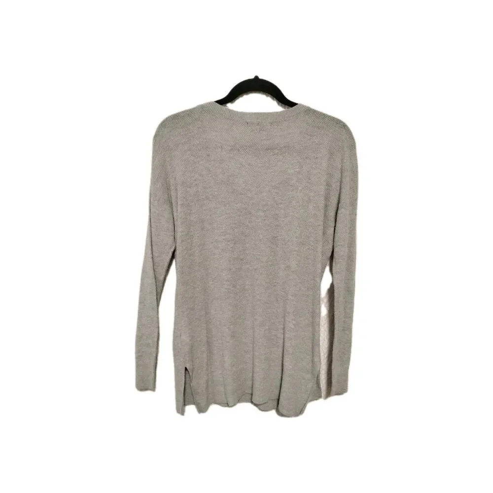 American Eagle Shirt Womens Sz Medium Gray Waffle Ribbed Button Shirt Thermal - Picture 2 of 9